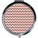 Geometric Pink Waves  Mini Round Mirror View1