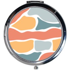 Geometric Bricks   Mini Round Mirror