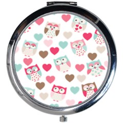 Lovely Owls Mini Round Mirror