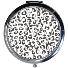 Black And White Leopard Print Jaguar Dots Mini Round Mirror