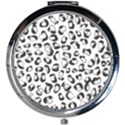 Black And White Leopard Print Jaguar Dots Mini Round Mirror View1