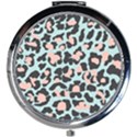 Blue And Pink Jaguar Dots Leopard Mini Round Mirror View1