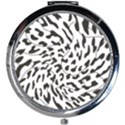 Leopard Print black and white draws Mini Round Mirror View1