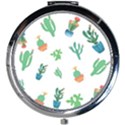 Among Succulents And Cactus  Mini Round Mirror View1
