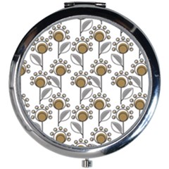 Daisy Minimalist Leaves Mini Round Mirror