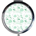 Green Nature Leaves Draw    Mini Round Mirror View1