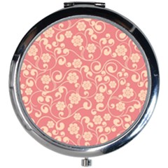 Pink Floral Wall Mini Round Mirror