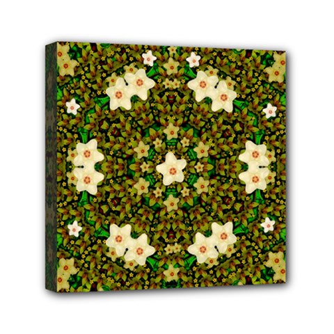Flower Power And Big Porcelainflowers In Blooming Style Mini Canvas 6  X 6  (stretched)