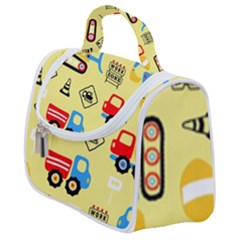 Seamless Pattern Vector Industrial Vehicle Cartoon Satchel Handbag