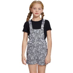 Weird Cute Fantasy Monsters Motif Pattern Kids  Short Overalls