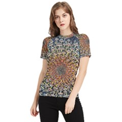 Mirror Fractal Women s Short Sleeve Rash Guard