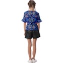 Cobalt arabesque Kids  V-Neck Horn Sleeve Blouse View2