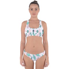 Art Geometric Cross Back Hipster Bikini Set