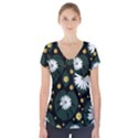 Background Pattern Texture Flower Short Sleeve Front Detail Top View1