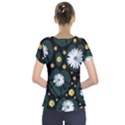 Background Pattern Texture Flower Short Sleeve Front Detail Top View2