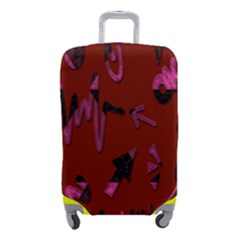 Doodles Maroon Luggage Cover (small) by nateshop