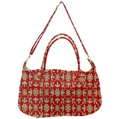 Gold-red Flower Removal Strap Handbag