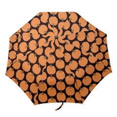Black And Orange Pumpkin Folding Umbrellas