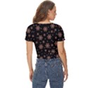 Mandala Drawing Artistic Model Twist Front Crop Top View4