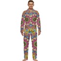 Rosette Mandala Ornament Wallpaper Men s Long Sleeve Velvet Pocket Pajamas Set View1