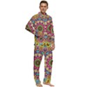 Rosette Mandala Ornament Wallpaper Men s Long Sleeve Velvet Pocket Pajamas Set View2