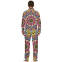 Rosette Mandala Ornament Wallpaper Men s Long Sleeve Velvet Pocket Pajamas Set View4