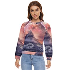 Mountain Cosmos Universe Nature Women s Long Sleeve Raglan Tee