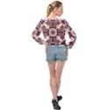 Multicolored Pattern Illustration Purple Peacock Banded Bottom Chiffon Top View2