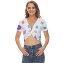 Alien Ufo Star Universe Star Vector Image Twist Front Crop Top View1