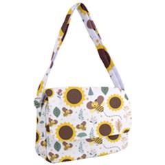 Nature Honeybee Sunflower Leaves Leaf Seamless Background Courier Bag
