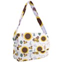 Nature Honeybee Sunflower Leaves Leaf Seamless Background Courier Bag View1