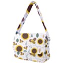 Nature Honeybee Sunflower Leaves Leaf Seamless Background Courier Bag View2