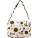 Nature Honeybee Sunflower Leaves Leaf Seamless Background Courier Bag View3