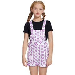 Geometric Pattern Purple Pattern Kids  Short Overalls