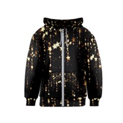 Stars Christmas Background Pattern Kids  Zipper Hoodie