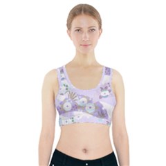 Purple Japanese Pattern Texture Violet Textile Sports Bra With Pocket