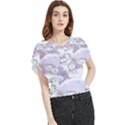 Purple Japanese Pattern Texture Violet Textile Butterfly Chiffon Blouse View1