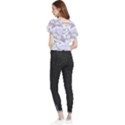 Purple Japanese Pattern Texture Violet Textile Butterfly Chiffon Blouse View2