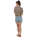 Illustration Shape Tribal Pattern Round Tie Front Shirt  View2