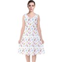 Easter Bunny Pattern Hare V-Neck Midi Sleeveless Dress  View1
