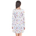 Easter Bunny Pattern Hare Long Sleeve V-neck Flare Dress View2