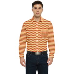 Pattern Zig Zag Stripe Geometric Men s Long Sleeve Pocket Shirt 