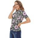 Flower Petal Spring Watercolor Women s Short Sleeve Double Pocket Shirt View3