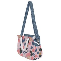 Hand Drawn Abstract Polka 5 Rope Handles Shoulder Strap Bag by flowerland