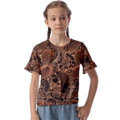 Fractal Render 3d Honeycomb Kids  Cuff Sleeve Scrunch Bottom Tee