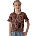 Fractal Render 3d Honeycomb Kids  Cuff Sleeve Scrunch Bottom Tee View1