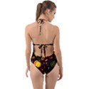 Pumpkin Fall Autumn October Halter Cut-Out One Piece Swimsuit View2