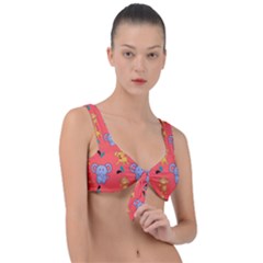 Elephant Cartoon Animal Monkey Front Tie Bikini Top