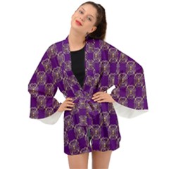 Background Pattern Design Long Sleeve Kimono