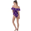 Background Pattern Design Frill Detail One Piece Swimsuit View2